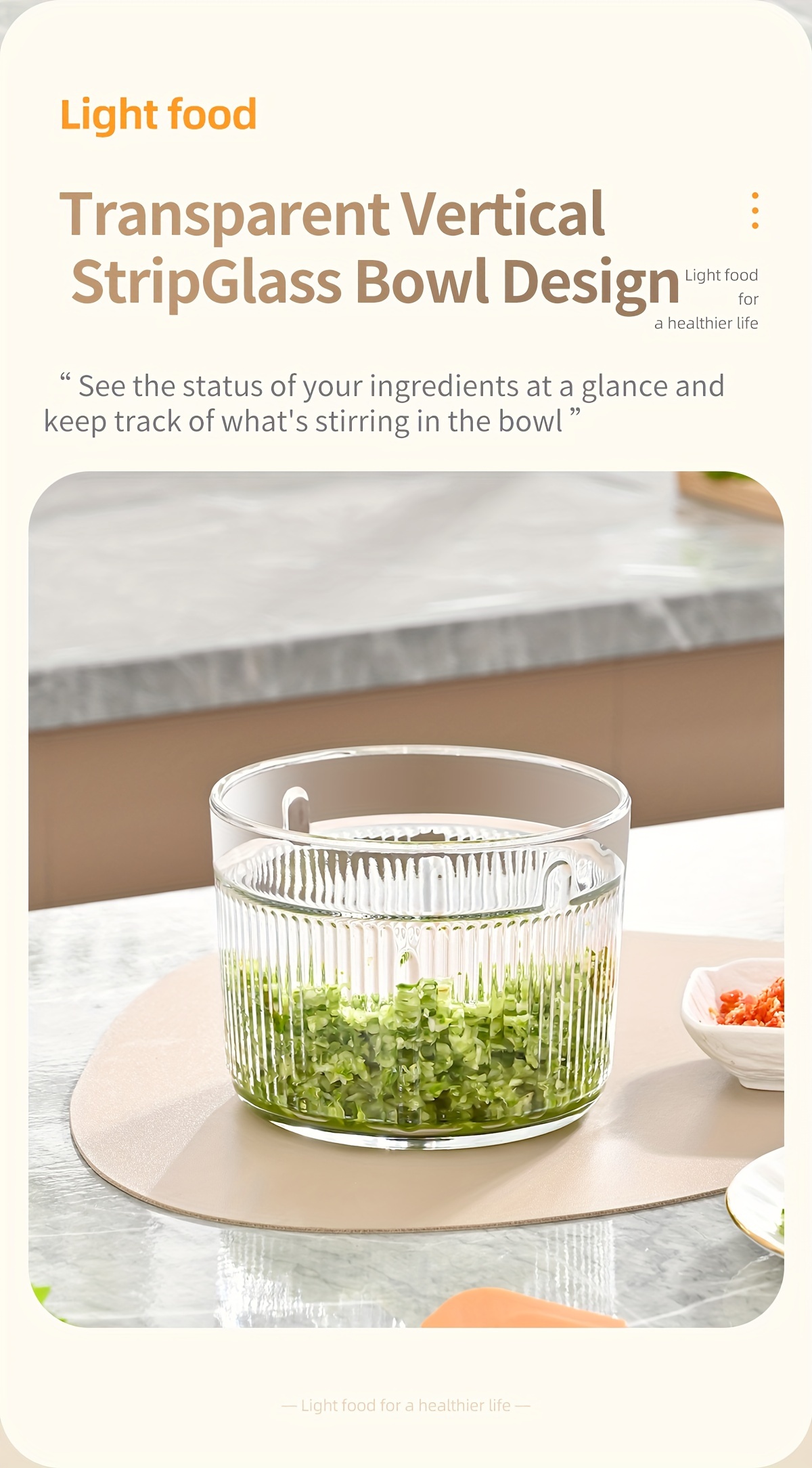 plug in model with a 1 2l glass meat grinder bowl and three 0 25l seasoning small bowls household preparation seasoning machine multifunctional electric grinder baby food grinder minced meat grinder food chopper electric vegetable chopper garlic seasoning machine ice crusher with 2 four blade blades for chopping fruits meats vegetables baby food nuts ice and   seasonings for preparation Product details 7