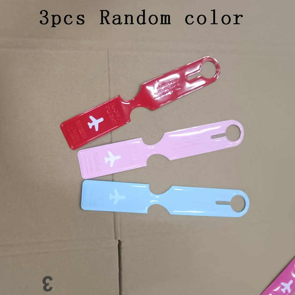 TEMU 3pcs Color Random Travel Suitcase Luggage Tag, Business Travel Suitcase Identification Tag, Outdoor Handbag Anti-loss