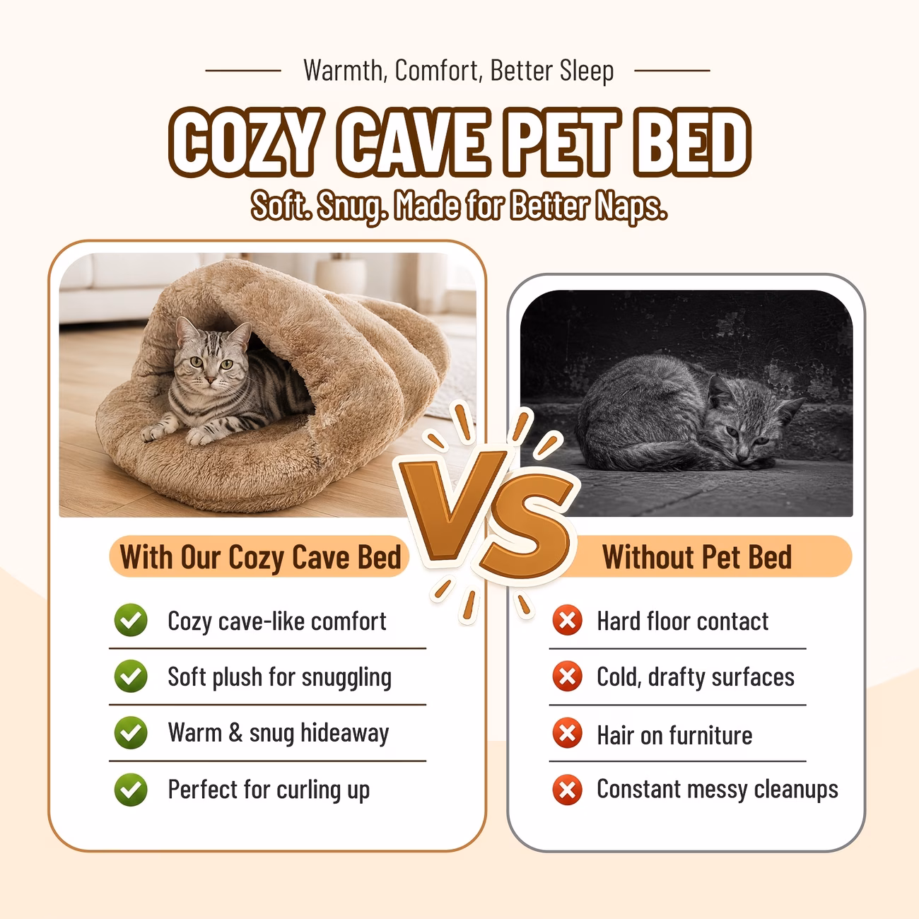 2026 newly autumn winter warm slipper style cat bed semi enclosed windproof cave 1pc thickened insulated cat bed sleeping pad for cats and dogs Product details 3