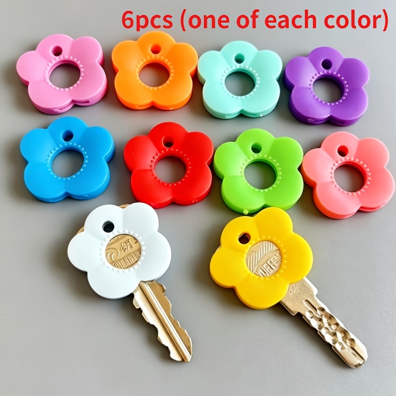 TEMU 6/10 pz Copri chiavi elastici identificativi a forma , regali per sorelle e , regali Valentino, piccoli oggetti che , portachiavi da donna