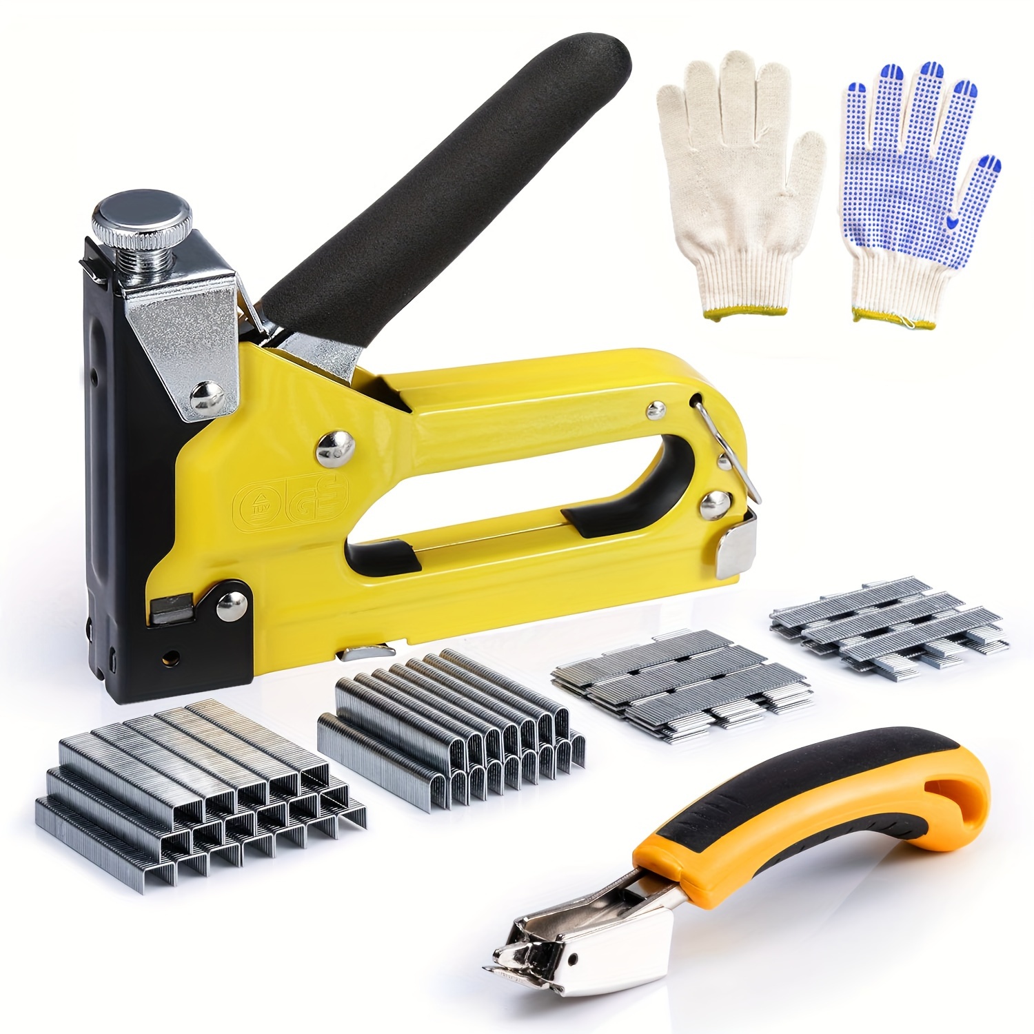 

Upholstery 4in 1 Staple Heavy Duty, With 6000 , Remover, Gloves, Manual Brad Nailer Power Adjustment Stapler For Wood, Upholstery, Carpentry, Decoration Diy