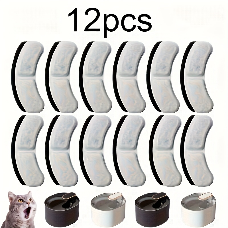 E-shop 12 Stück Katzenbrunnen Ersatzfilter – Aktivkohle- & Harzfilterpatronen, Kein /Batterie benötigt, Einfache Installation für frisches Wasser,