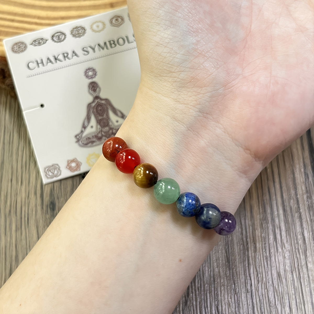 3pc Natural Stone Chakra Bracelet Set, Handmade Meditation Gift
