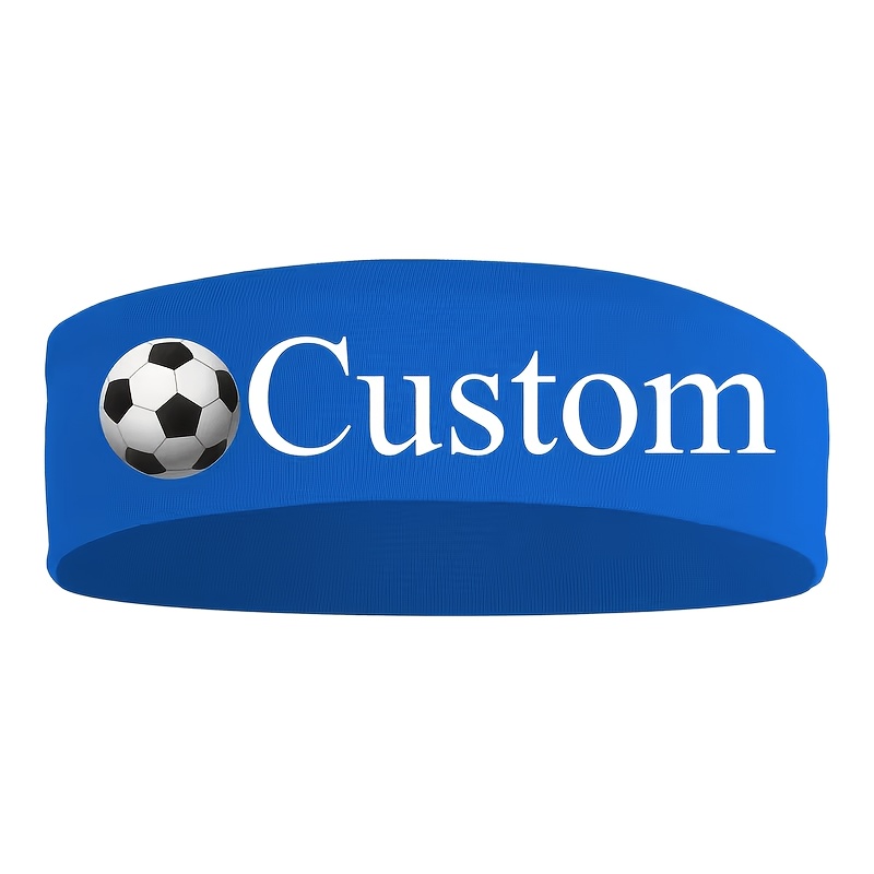 TEMU Personalized Soccer Print Headband, 1pc, Unisex - Soccer Design, Sweat-absorbent, Stretchy, Non-slip Hairband, Suitable For Yoga, Fitness,