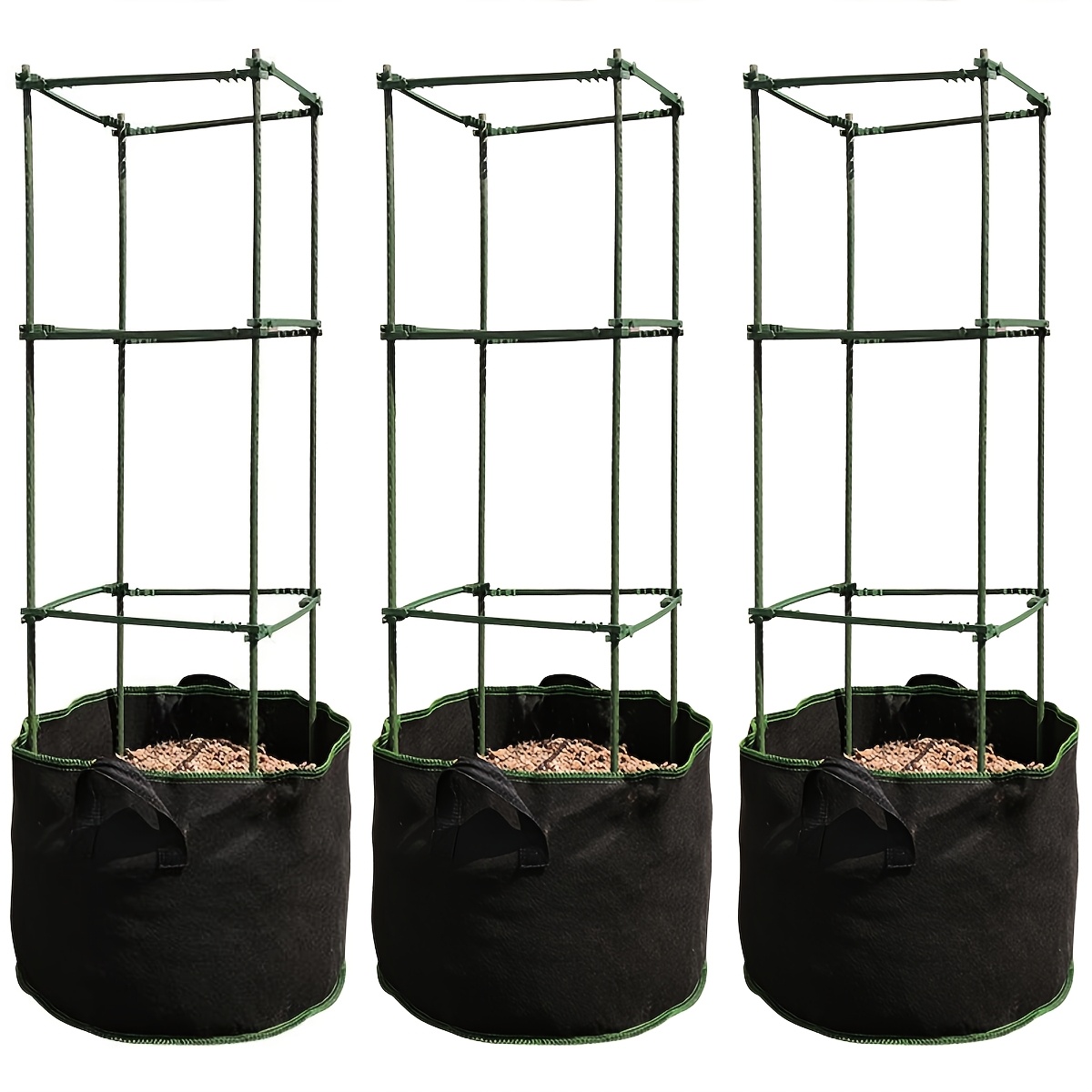 E-shop Drei Sets leichte und robuste Klettererbsen mit Pflanzbeuteln im Gartenstil, ideal für den Innen- und Außenbereich, mit Designs für Gemüse und