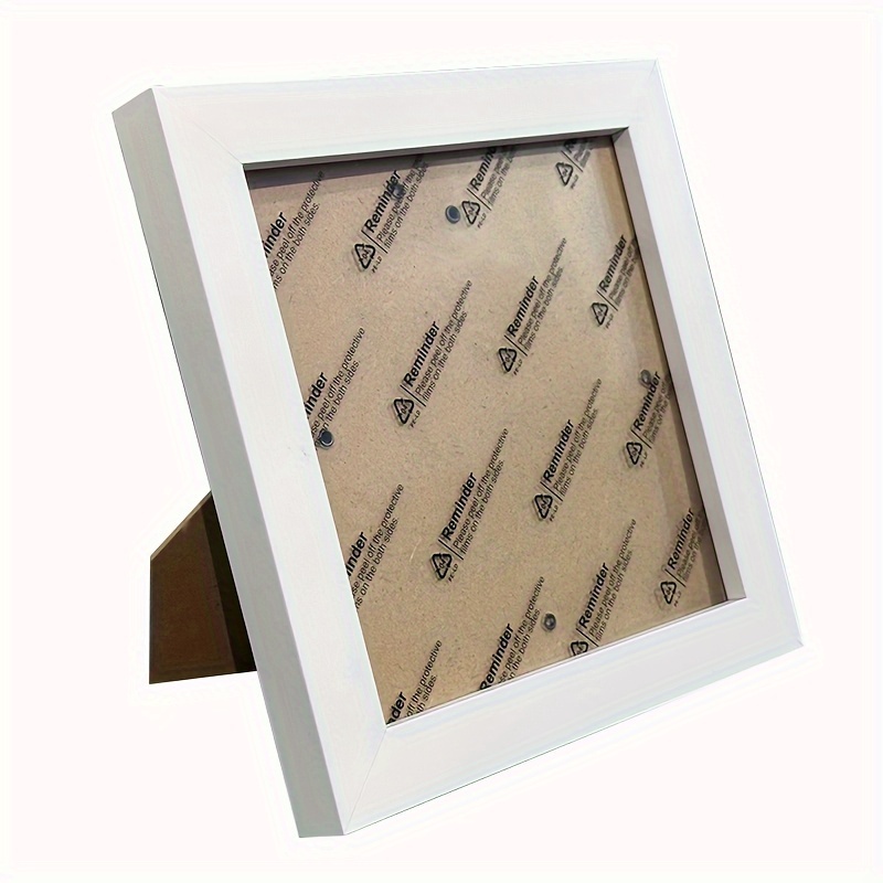 

2pcs White Plastic Photo Frames, Square Picture Frames, Diy Cross Stitch Photo Frames, Self-loading Photo Frames, Hanging Display Decorations, Oil Pastel Photo Frames.