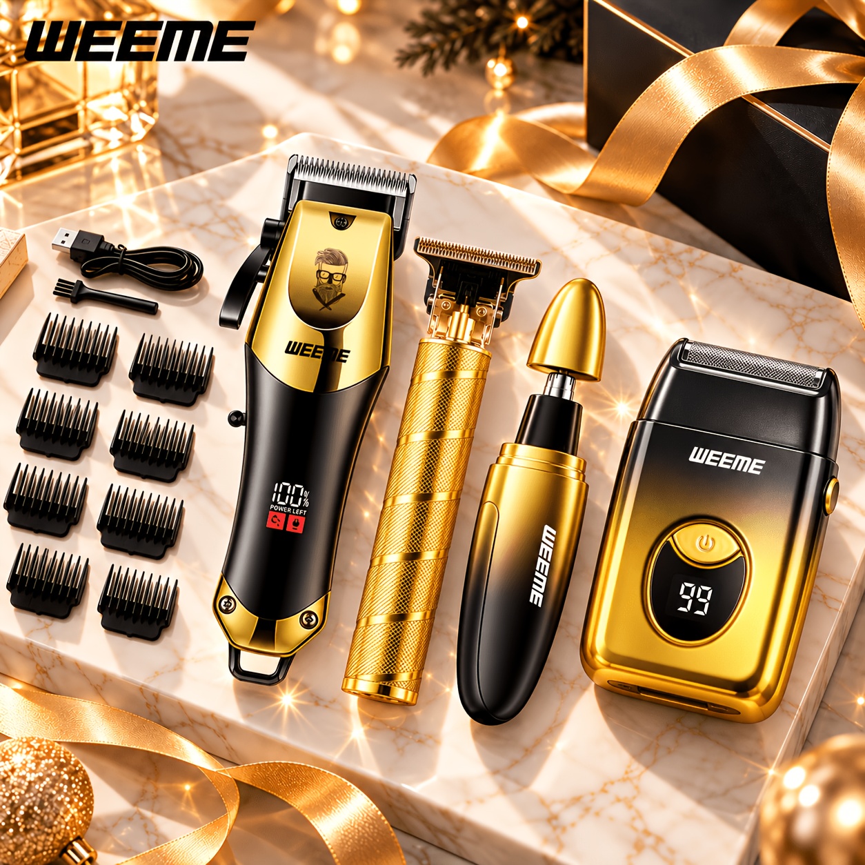 TEMU WEEME 4pcs/2pcs Tondeuses à cheveux électriques pour hommes, Ensemble de tondeuse à cheveux professionnelle avec tondeuse à poils de nez et