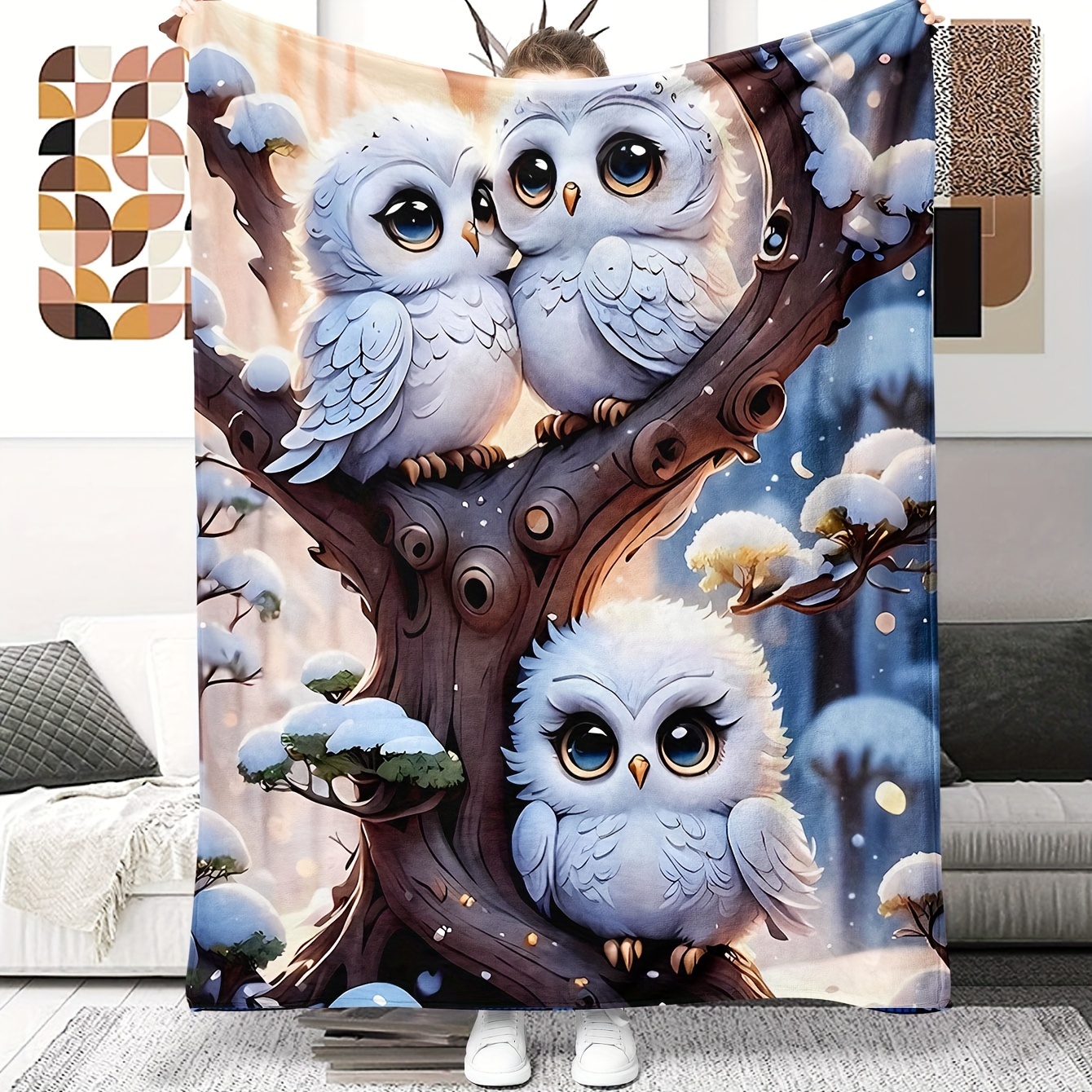 

Owl Flannel Blanket, , , All-, -, Washable, Contemporary , 200-250g , For Sofa, Bedroom, , Airplane, , , , , For