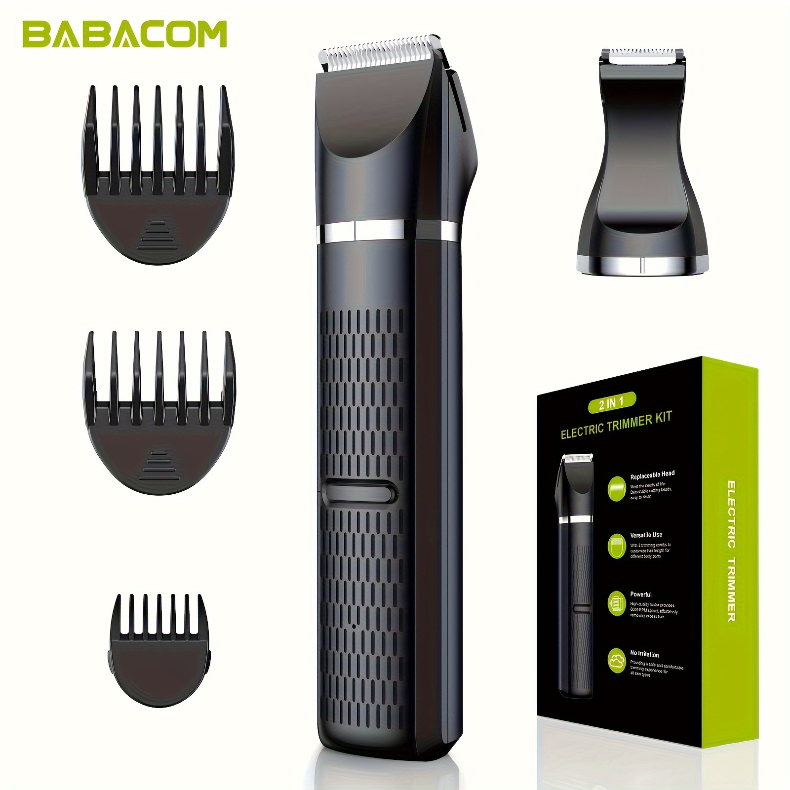 

Babacom Bikini Trimmer Women, Hair Trimmer For Men, [safe & ] Electric Body Trimmer With Replaceable Ceramic Blade Heads, Rechargeable, Use, For /legs/armpit