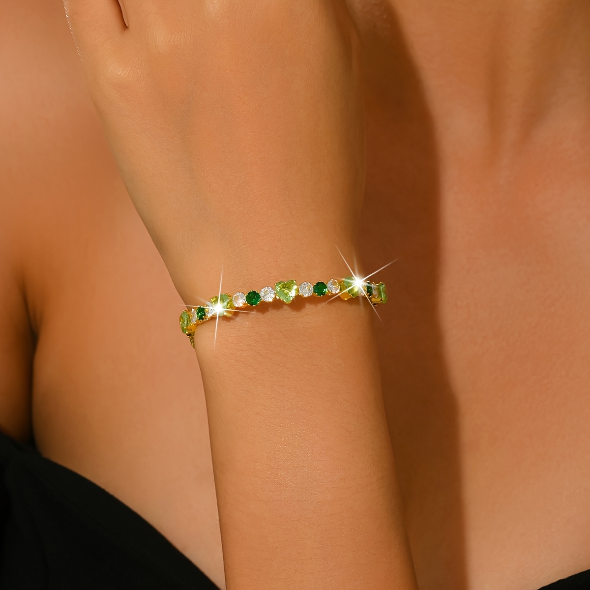 Irregular Patchwork Bracelet, Light Luxury Design