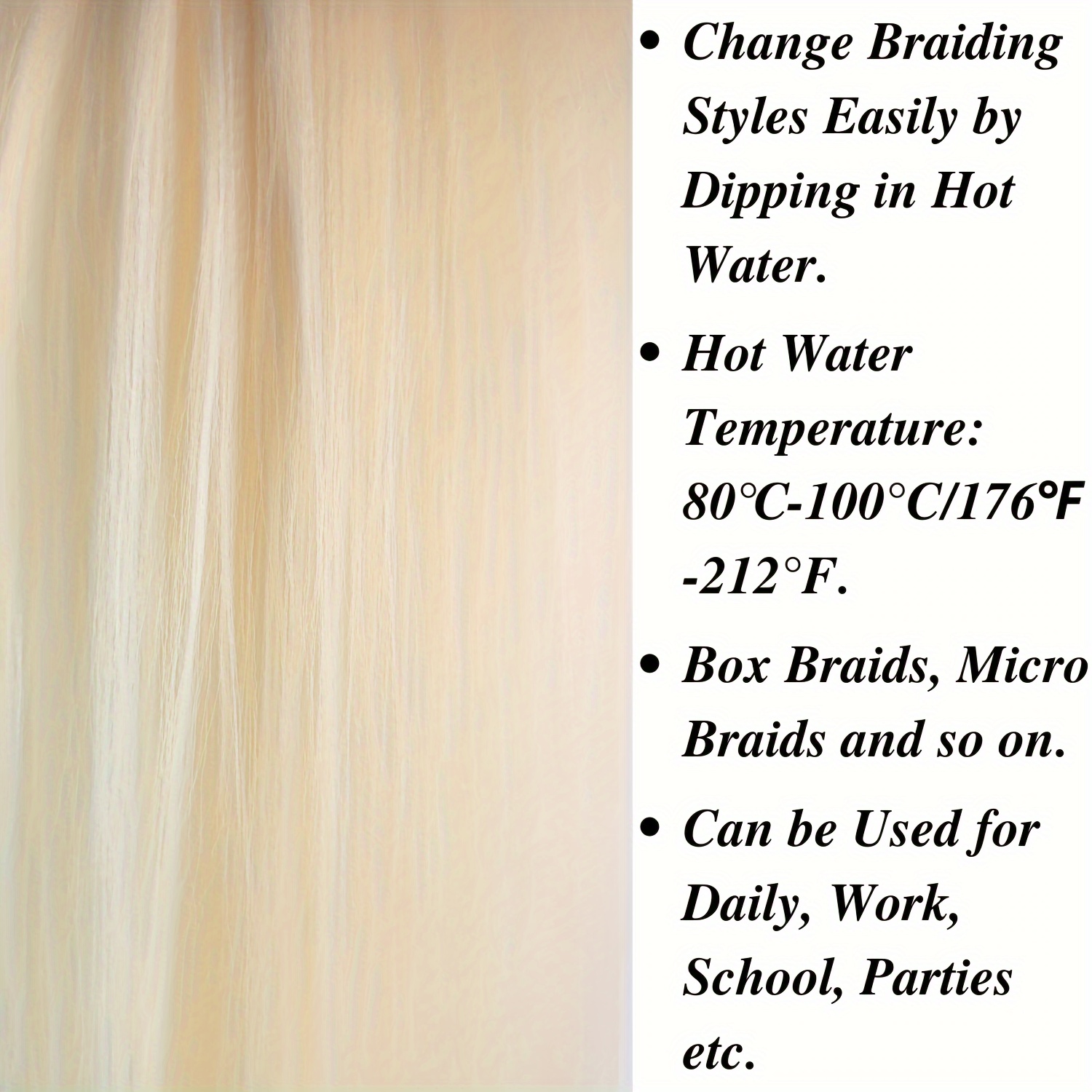 colorful pre stretched braiding hair extensions soft yaki texture synthetic hot water setting 16 28 30 inch details 0