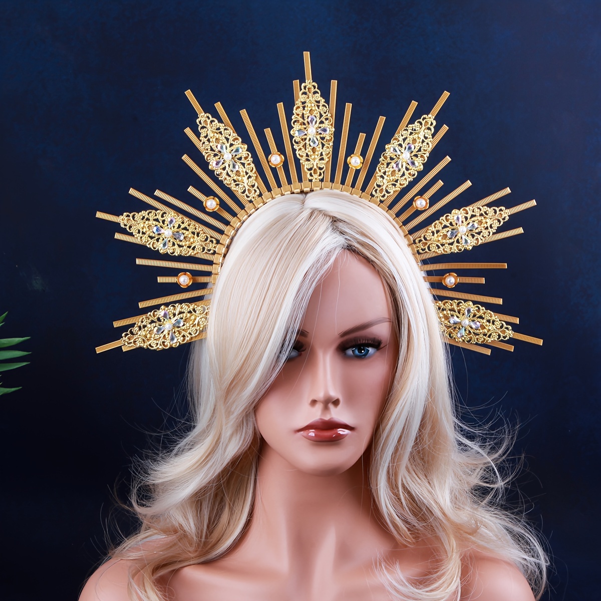 

Goddess Crown Halo Crown Festival Crown Festival Headpiece Met Gala Crown Sunburst Crown Cosplay Bridal Party