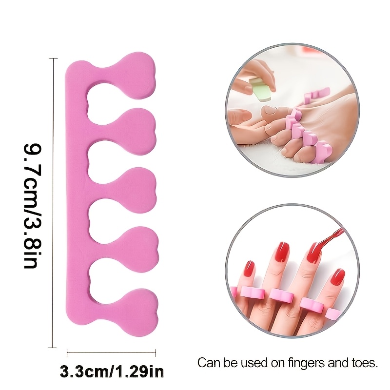 3pcs Pink Toe Separators, Nail Salon Tools for Beginners