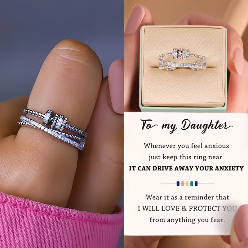 

Elegant Fashion Opening Ring With Card Box For Your Daughter Christmas Gift Birthday Gift Anniversary Gift Holiday Gift