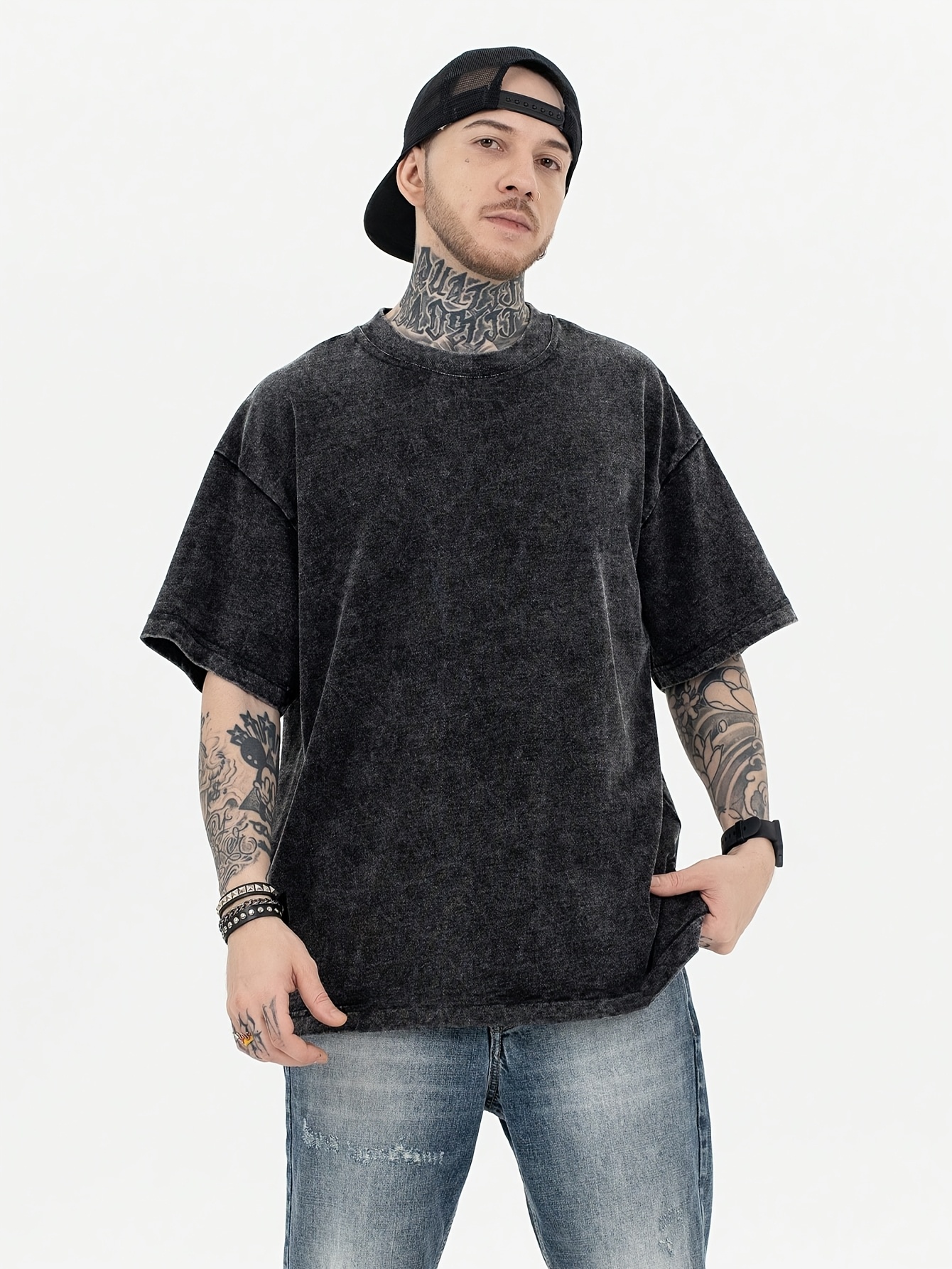 t-shirt casual de     para homem   - design de ombro caído e    , 180g/㎡ poliéster,   com estampa tie-dye  , leve e   para o verão, praia, corrida, ginásio, atividades ao ar livre, roupa casual de verão | camisa de     | tecido de poliéster