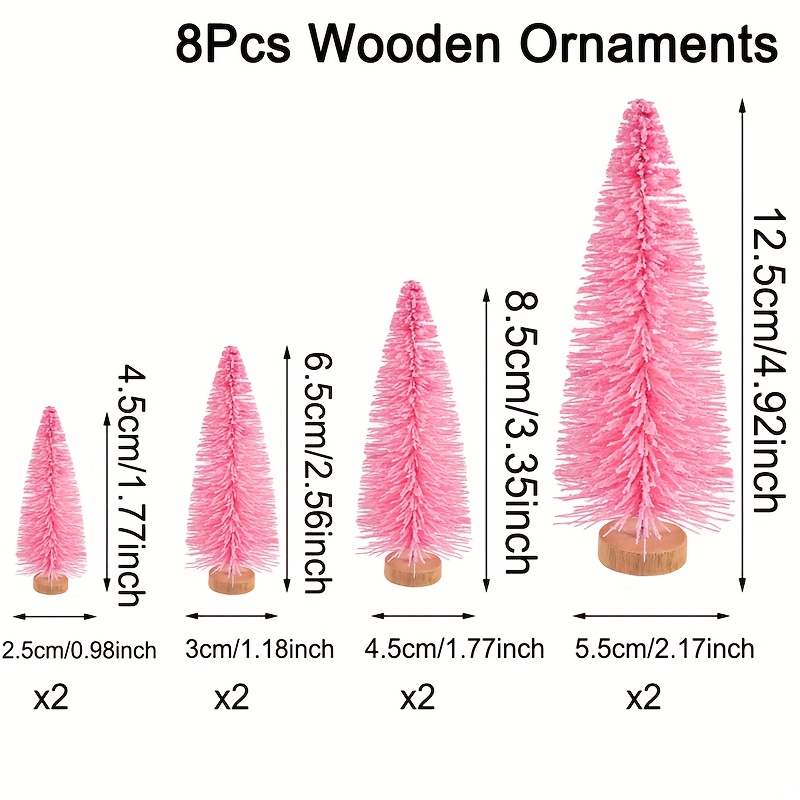 TEMU 8pcs Mini Christmas Tree Multicolor Artificial Christmas Tree, Mini Pine Trees For Crafts, For Winter Snow Miniature Scenes, Christmas Decor