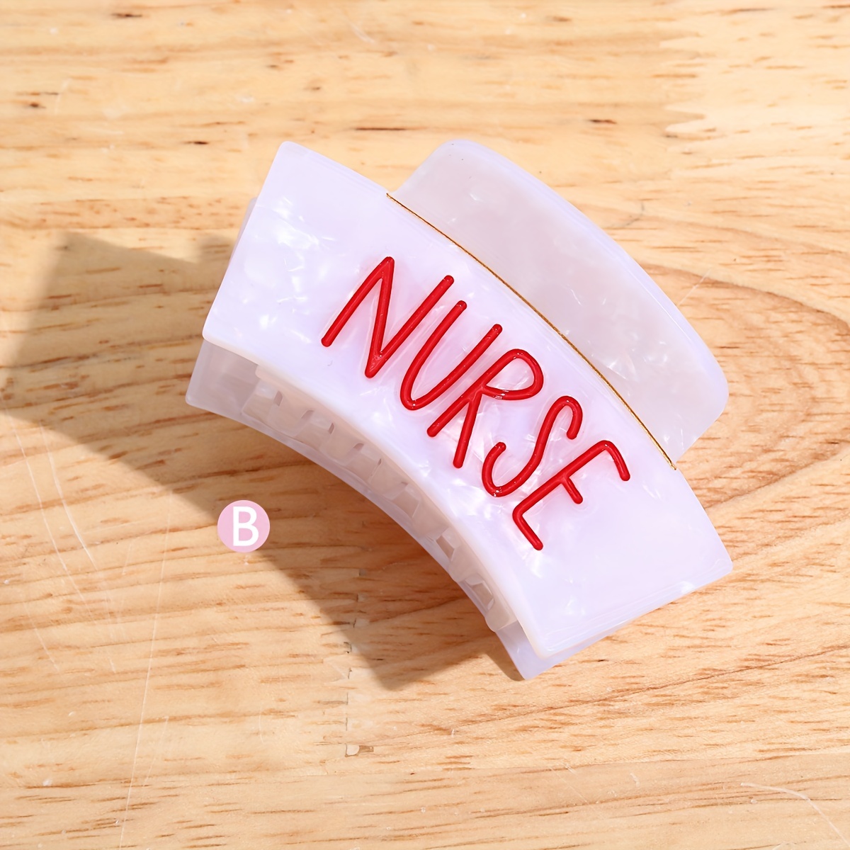 TEMU 1pc Nurse-themed Hair Claw Clip  Blood Bag Design With Heartbeat Line, Elegant & Cute For Women, Nurses, Doctor Appreciation Events, Or Nurse Week Celebrations, Nurse Accessories For Work