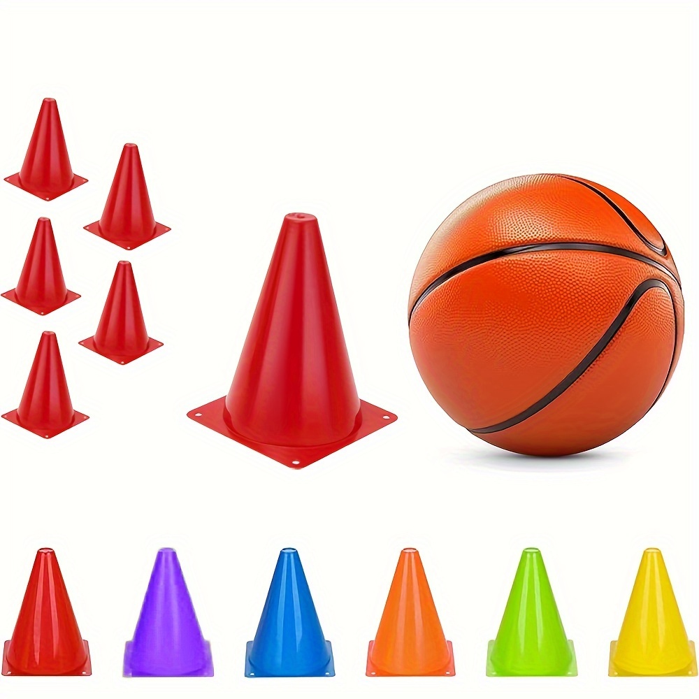 

Set Of 6/12/20 Agility Training Cones, Soccer Football Basketball Drill Cones, Durable Pe Sports Cones For Training, Games & Festive Activities – Multi-color