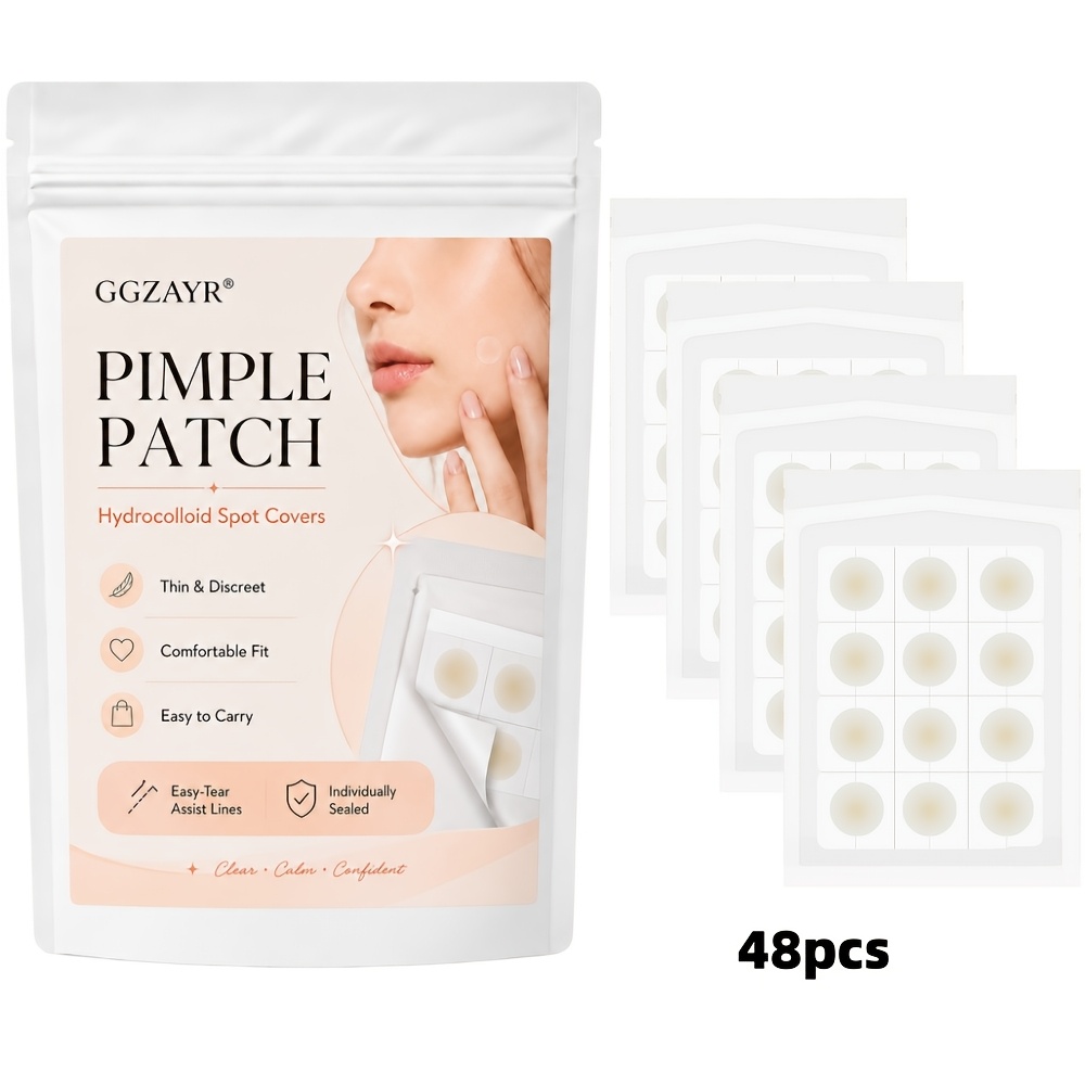 24/48pcs Pimple Patch, Hydrocolloid Spot Covers, Individually Sealed