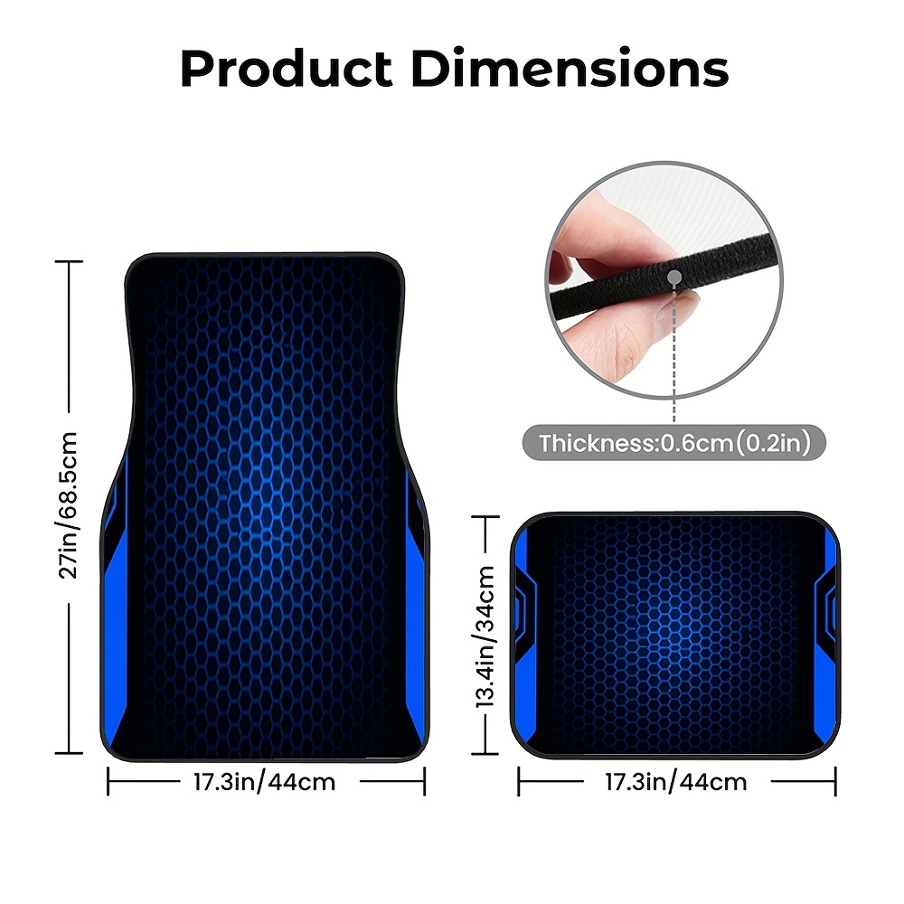 TEMU 4pcs Universal Anti-slip Wear-resistant Car Floor Mats, 100% Polyester Fiber Material, Protective Floor Mats For , Machine Washable And Easy To