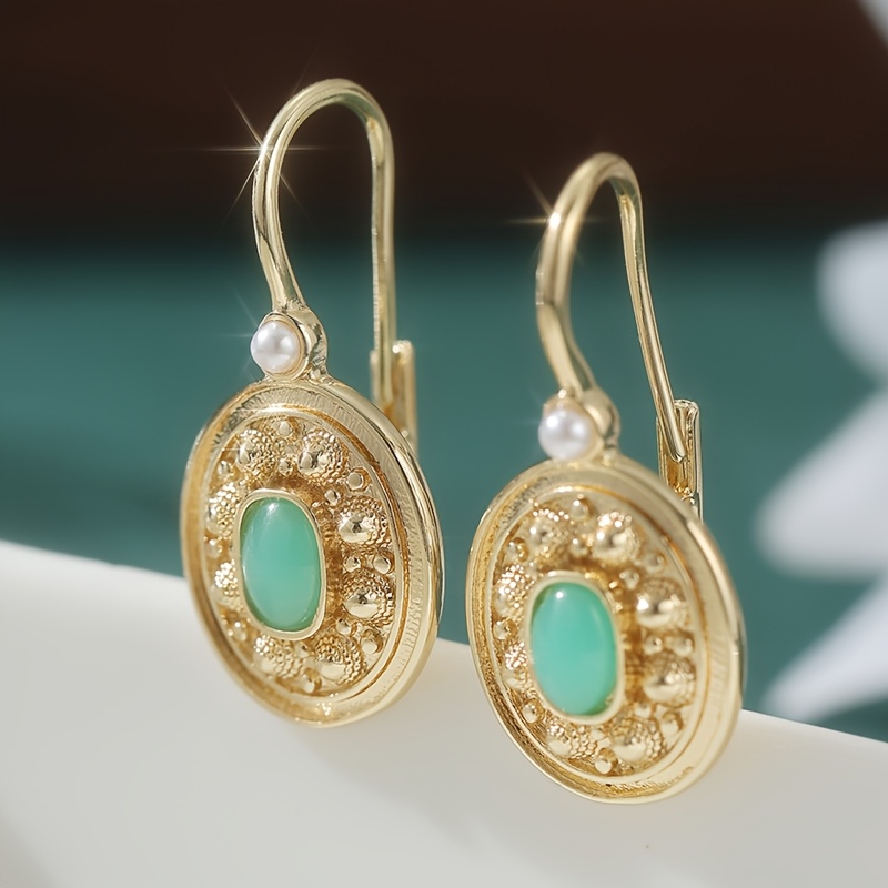 Vintage Copper Hand Carved Textured Earrings