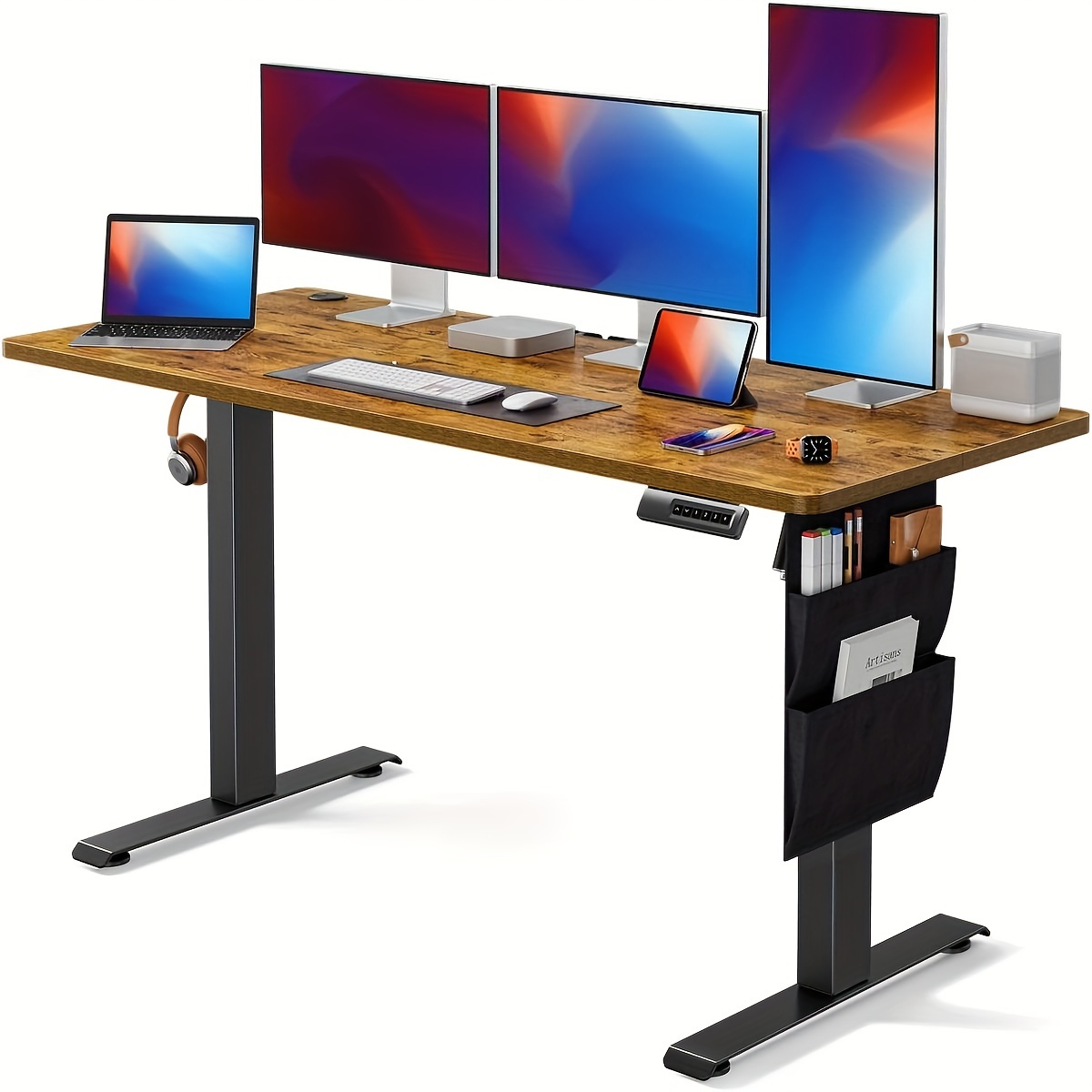 

48x24/55x24 Inch Electric Standing Computer Desk, Electric Standing Desk, Lifting Electric Desktop, Ergonomic Adjustable Height Sitting Workstation, Suitable For Home And Office Use