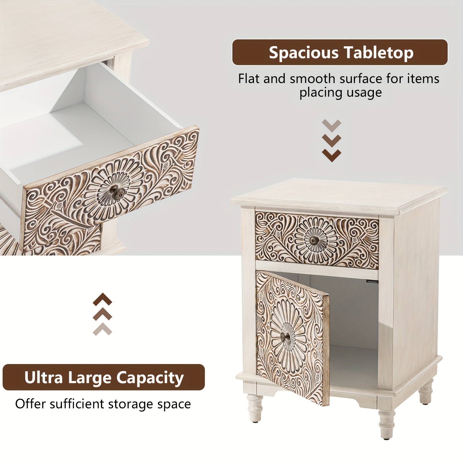 End Table Living Room Small Side Table W Drawer, 18