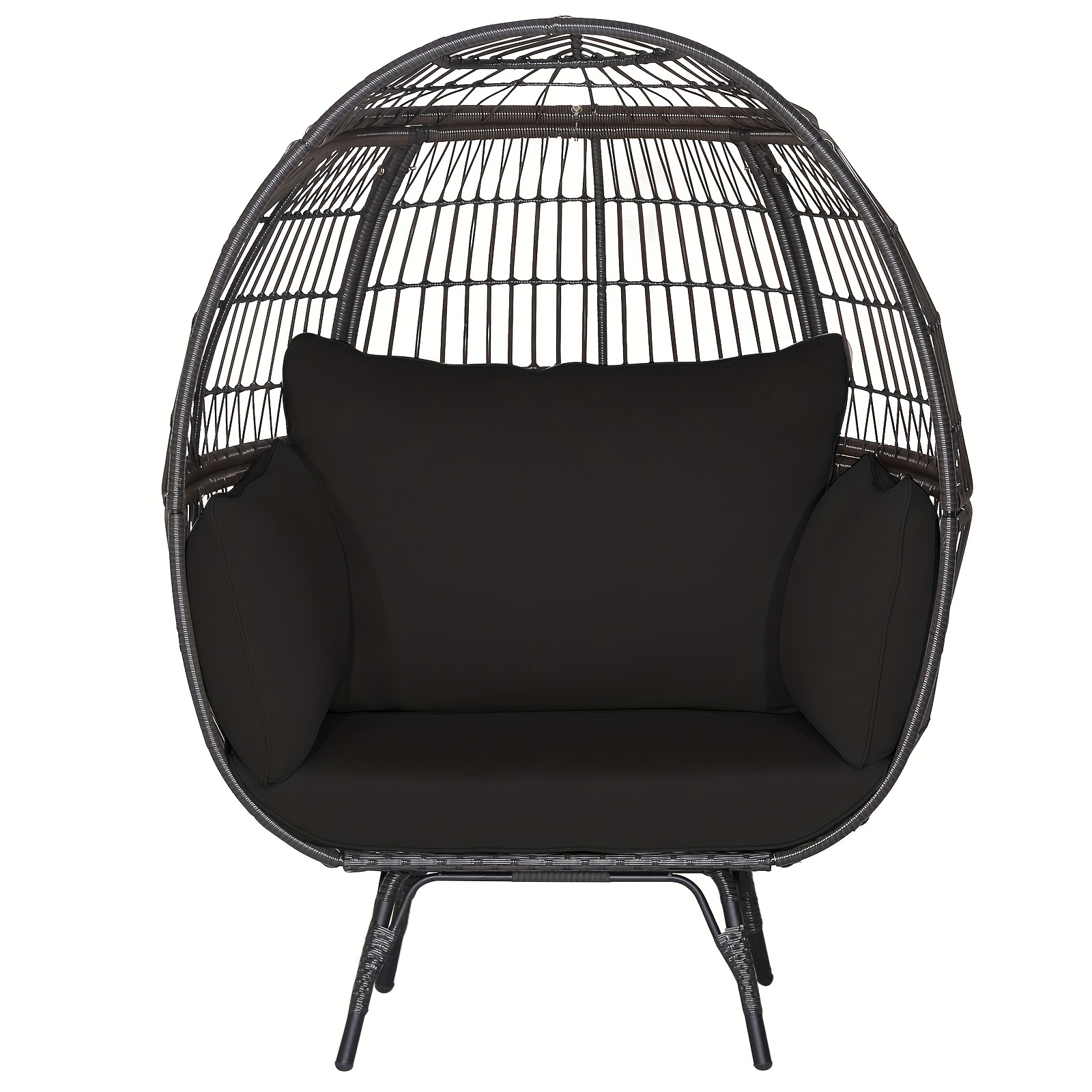 

Costway Patio Oversized Rattan Wicker Egg Chair, Lounge Basket With 4 Cushion For Indoor & Outdoor