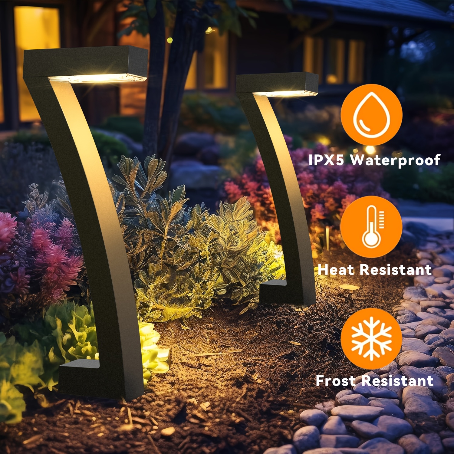 TEMU 6 Pack Solar Path Lights Outdoor, Bright Solar Pathway Lights Outside Waterproof, Walkway Lights Solar Powered, Landscape Lights For Driveway