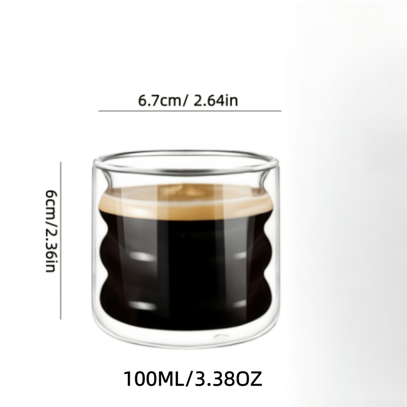 TEMU Taza Creativa de Capa, Taza de Café Pequeña, Taza de Café, Material de Vidrio Resistente al , Adecuada para Citas, Té de , Reuniones con Mejor ,