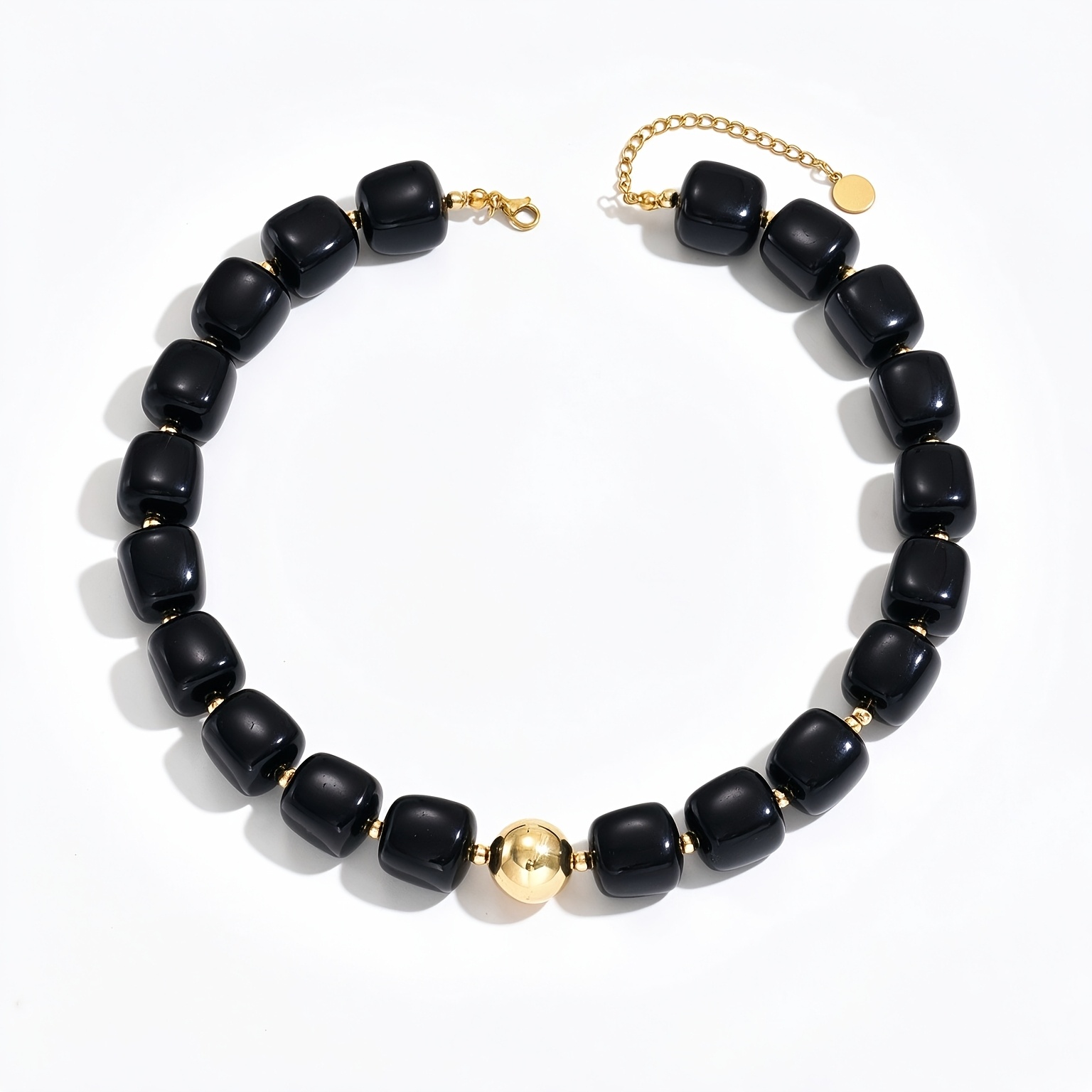 TEMU Collar de Cuentas Acrílicas Geométricas de Estilo Bohemio y Moderno para Hombre, Versátil y Elegante, para Uso Diario, Ir al Trabajo, Vacaciones