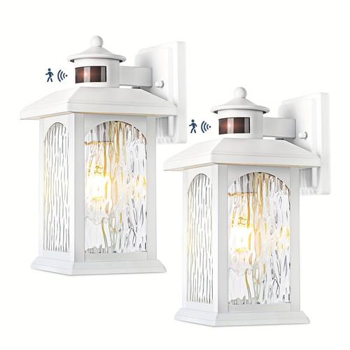 advanced motion sensor outdoor lights 2 packs white dusk to outdoor lighting black anti rust exterior light wall mount fixtures porch outside lights wall sconce for house garage