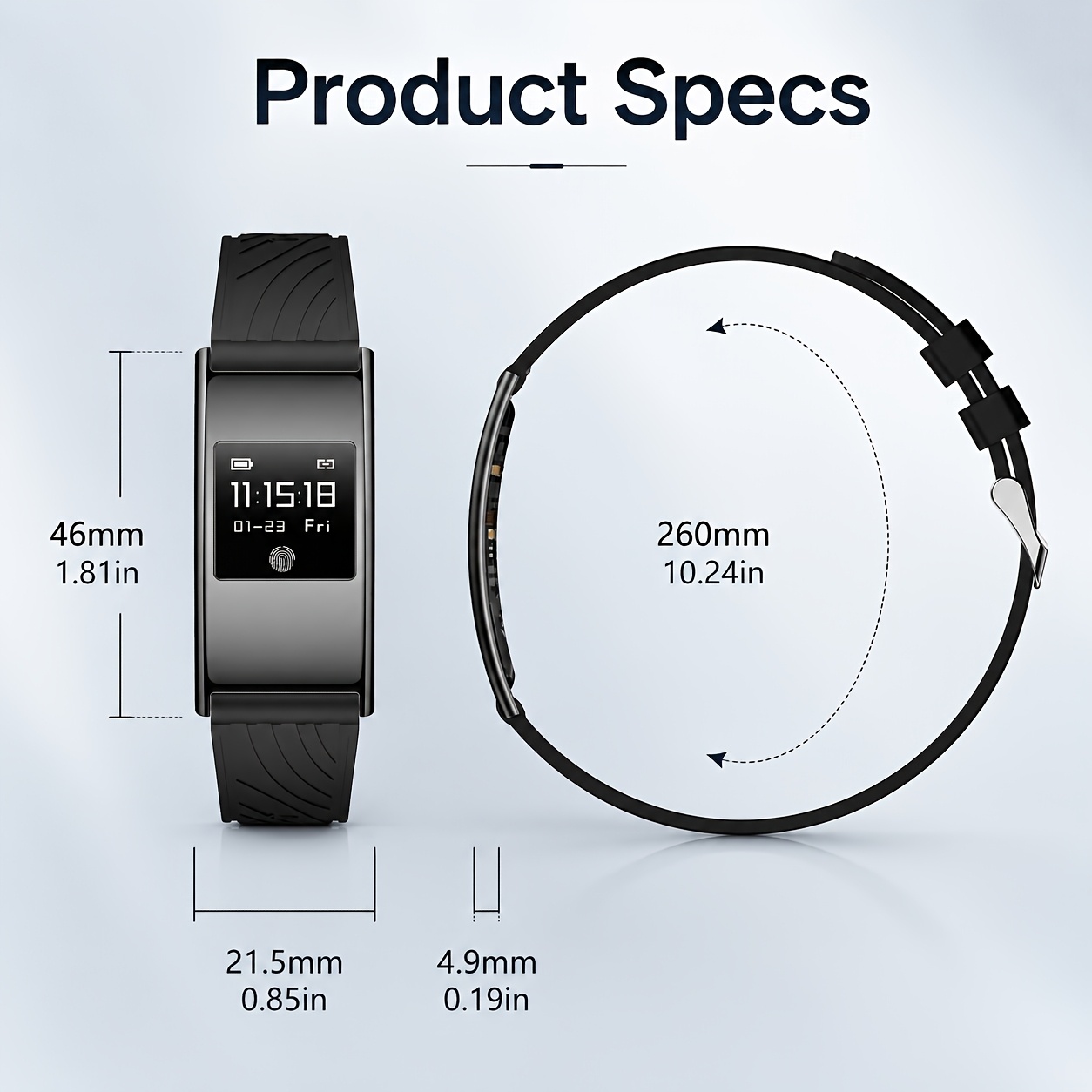 Ultra-Thin Smart Bracelet with Long Battery Life