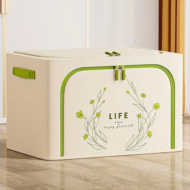 TEMU 1pc Flower Storage Box, Large Seasonal Clothes Storage Box Home, Toy Storage Box, Books Storage Box