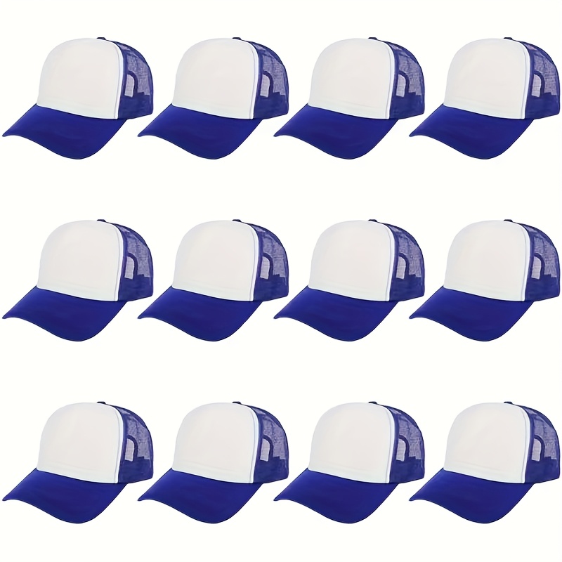 30pcs Customizable Trucker Hats, Breathable Polyester Mesh Caps