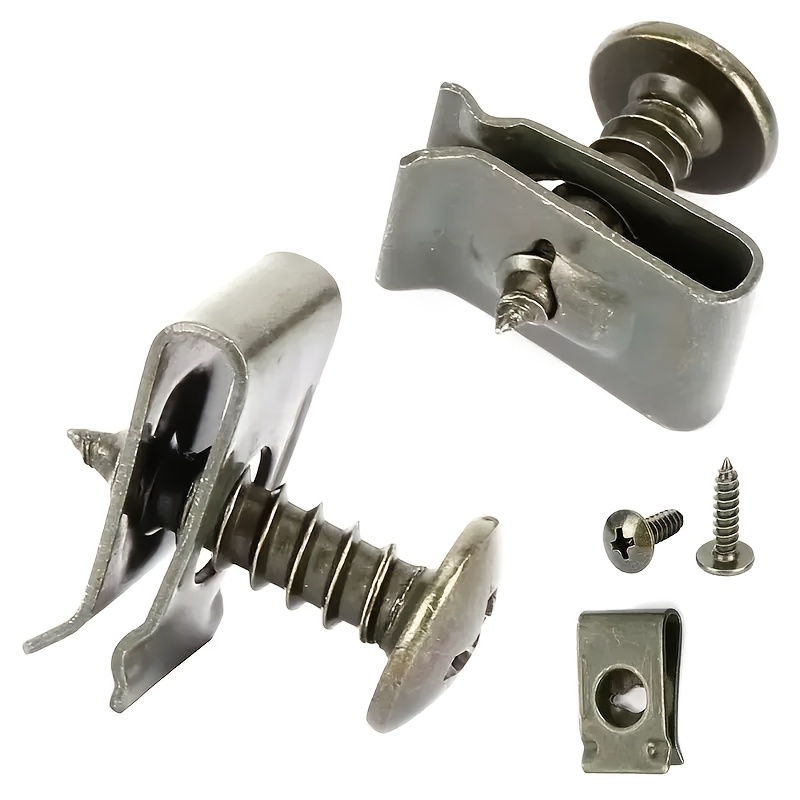 TEMU 82pcs | Heavy-duty Automotive Screws - Self-drilling Threads For Rear Wipers/trunk/door/windshield Repair, Durable Metal Base Clamps, Fits Most
