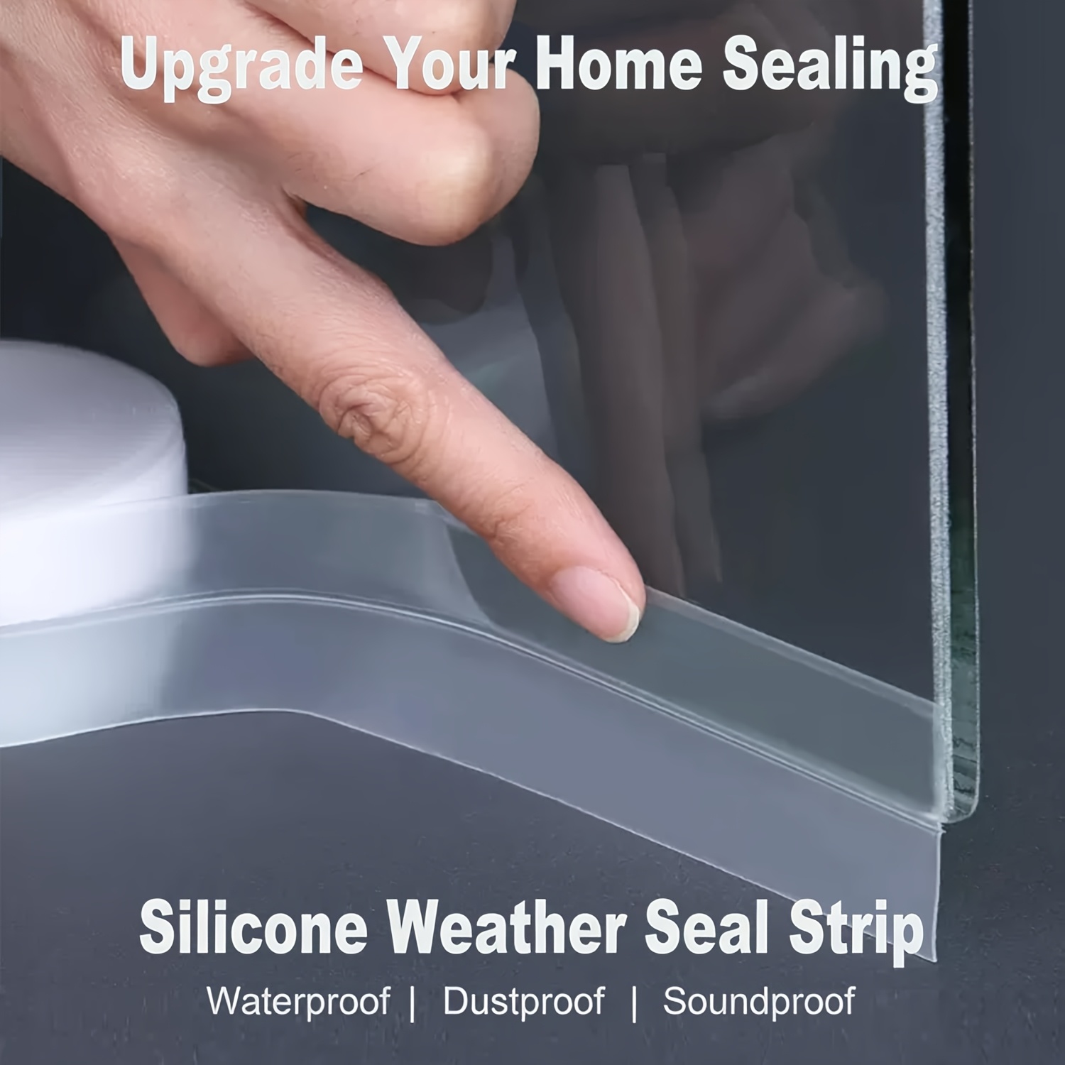 TEMU 6.6 Feet Stripping Door Seal, Draft Seal Tape For Doors, Silicone Draft Seal Insulation Tape Strip, Under Door Seal Strip For Window And Door