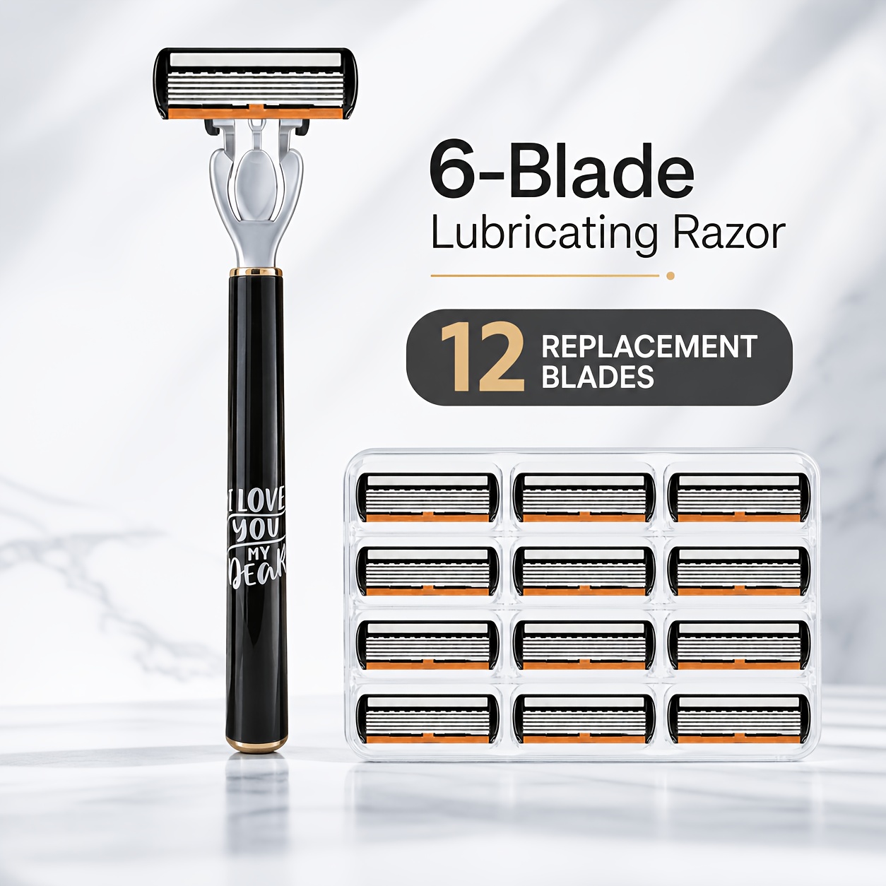 TEMU Classic Men's 6-layer Stainless Steel Razor With Double Aloe Lubrication - For A Comfortable And Safe Shaving Experience