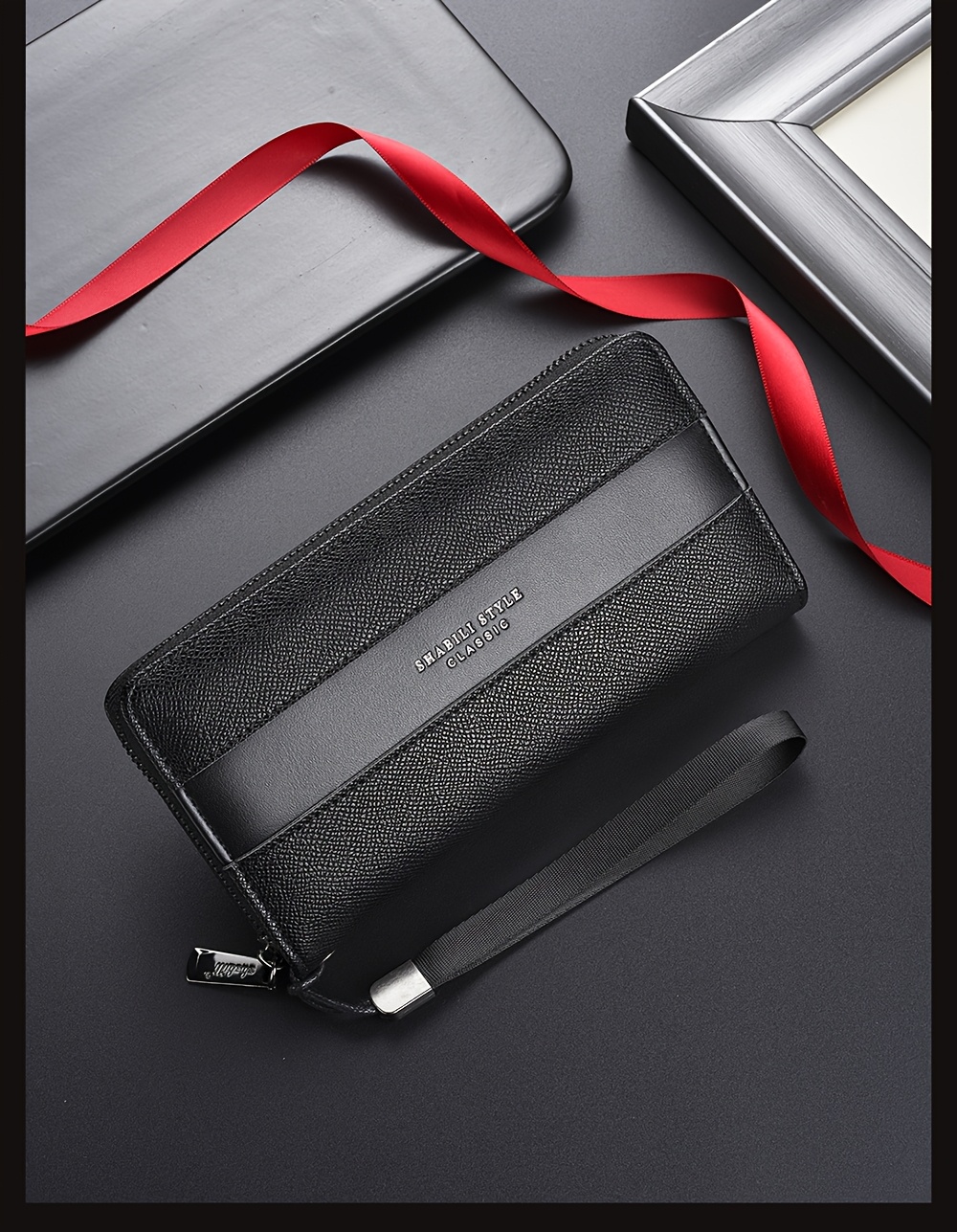 Cartera larga para hombre con gran capacidad, múltiples ranuras para tarjetas, monedero, tarjetero y clutch para .