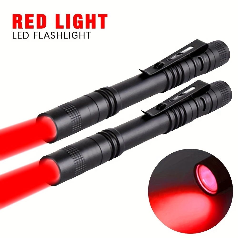 

1pc/2pcs Portable Red Light Flashlights, For Camping, Hiking, Beeeeping, Astrology, And Aviation, Outdoor Activities And Protection - Pocket Sized Torch With 1 Mode (batteries Not Included)