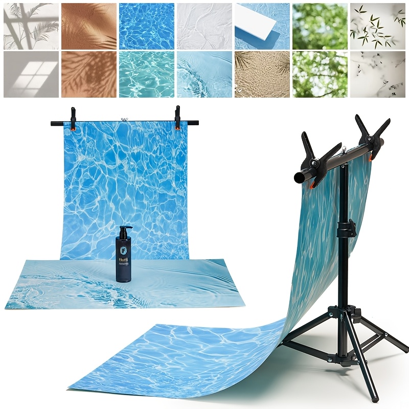 Image of 7pcs, 3d Three-dimensional Double-sided Photography Background Paper Water Ripple Tree Shadow Light And Shadow Sky Props For Food And Beauty Photography