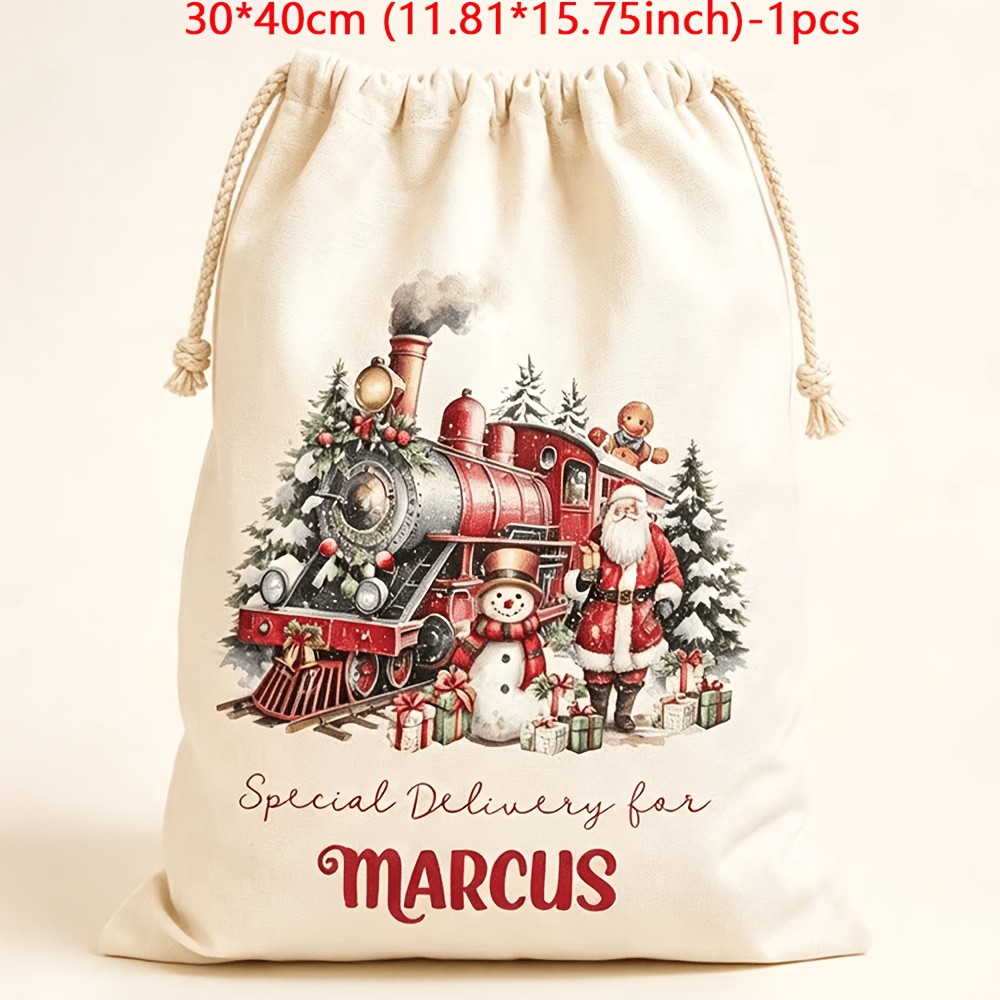 TEMU Personalized Santa Bag Gift Bag For Her/him, Custom Name Party Gift Bag, Ideal Christmas Gift Bag, Charming Fashionable Santa Bag Is Perfect For