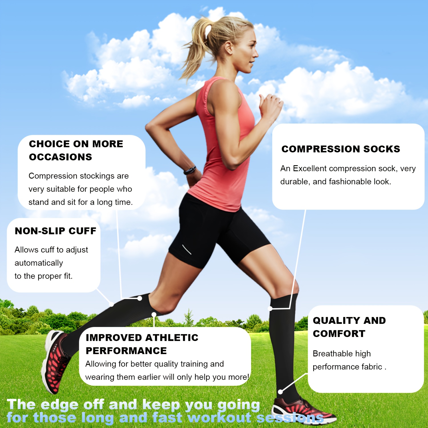 pairs knee high compression socks men women socks bow Temu