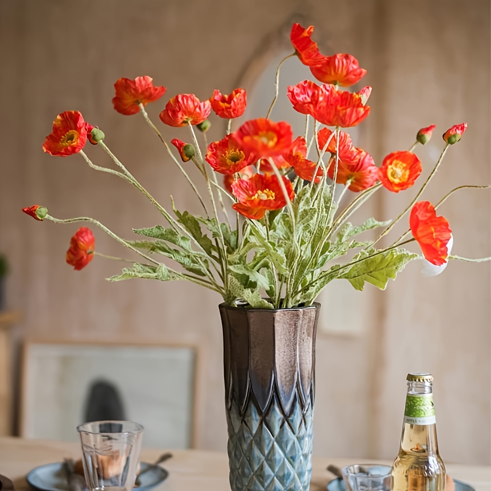 Künstliche Seidenblumen – 8 Stück, 66,4 Cm, Blau, UV-beständig, Für Hohe Vasen Innen & Außen