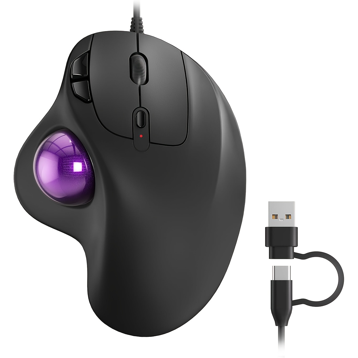 

Nulea M509 Trackball Mouse Wired, , Easy Thumb Control, Precise & Smooth Tracking, 2-in-1 Interface (type A &type C), Compatible For Pc, Laptop, Mac, Windows