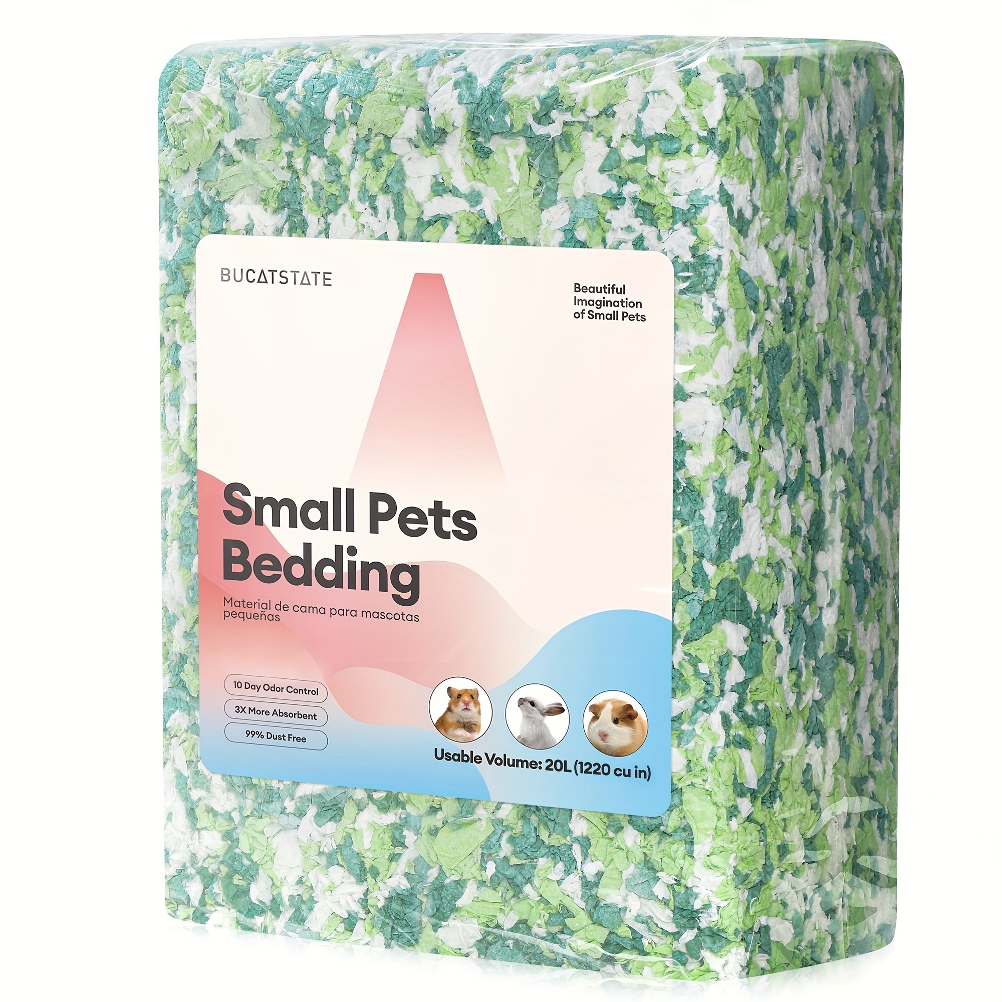 TEMU Bucatstate Hamster Bedding 20l, 99% Dust-free Guinea Pig Bedding With , Cozy Paper Bedding For Rabbits, Rats, /dwarf Hamsters, And Gerbils,