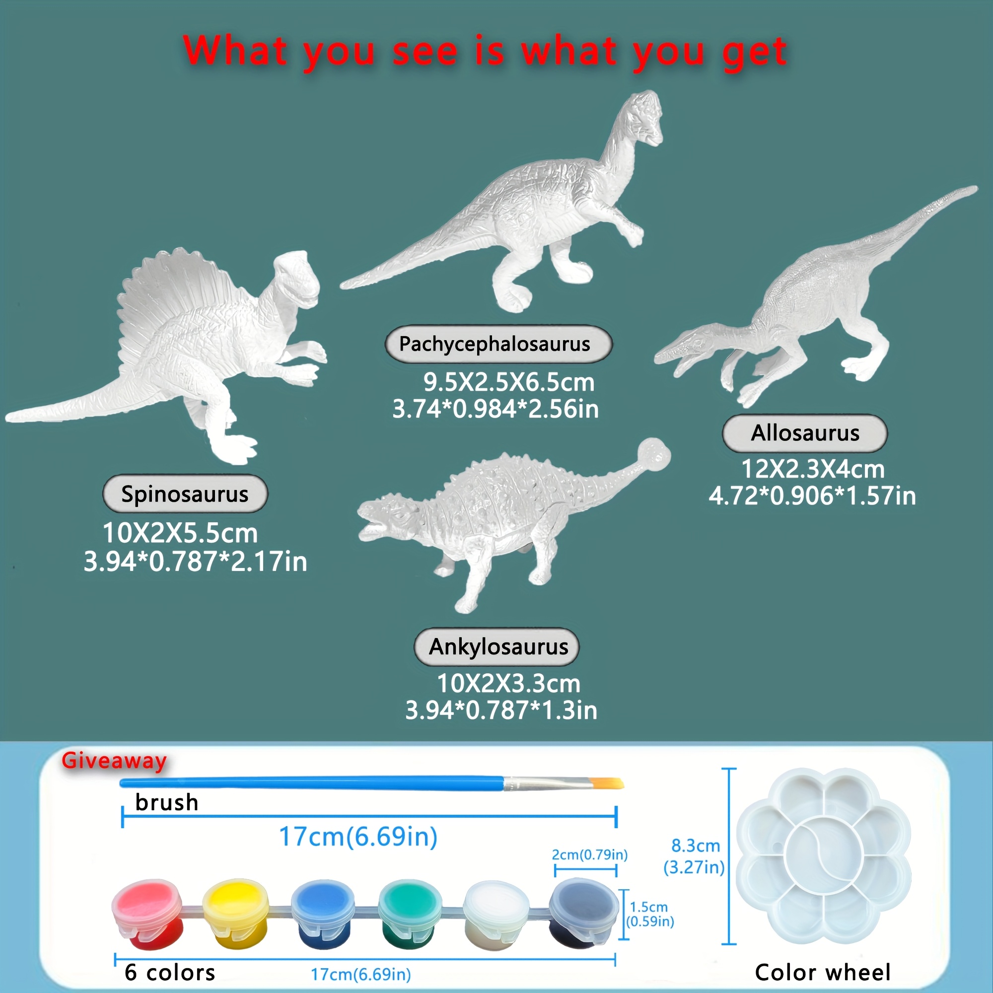 7pcs Dinosaur Painting Kit For - Diy Pvc Craft Set, Creative Educational Toy Gift For , Perfect For Birthdays & Holidays, Teaching Toys, Handmade, Dinosaur Gifts, Holiday Gifts