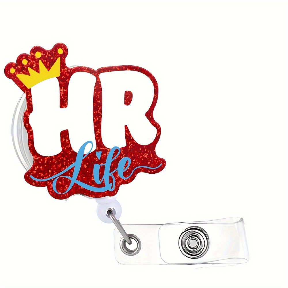 

Sparkling Retractable Badge Reel With Alligator Clip - Perfect Gift For Hr Professionals, Fun Office Accessory, Ideal For Birthdays & New Job Celebrations