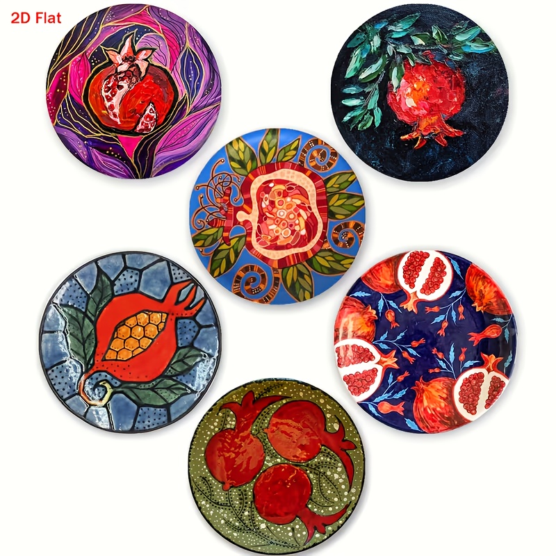 TEMU Plat 2D, 6 pièces, Sous-verres en bois à motif , Convient pour bars, réunions de famille, cafés, bureaux, toutes occasions, Décoration
