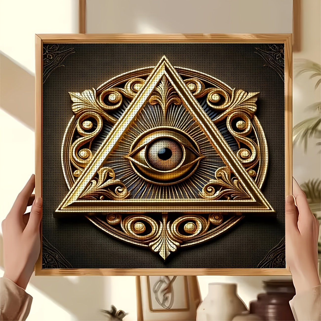 Cross Stitch Kit 'Golden Triangle Eye' Pattern for Beginners